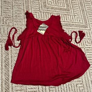 NWT Eyeshadow Burgundy Tank Shirt Size Large